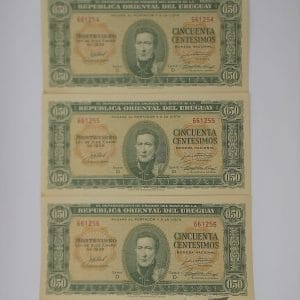 Uruguay - 0.50 Centesimos - Ley 1939 - 7 Correlativos - (UNC)