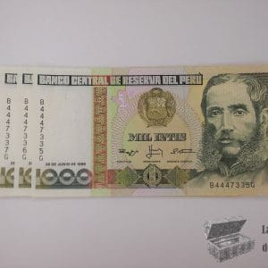Peru - 1000 Intis - 1988 (unc) - P136b - 4 Correlativos