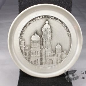 Plato vintage de peltre Royal Selangor "Edificio Sultan Abdul Samad - Malasia" (84mm)