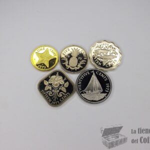 Bahamas Lote de 5 Monedas Proof (1973)