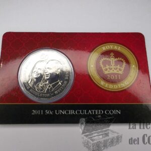 AUSTRALIA - 50 Centavos 2011 - Boda Real Guillermo y Kate - (Certificado)